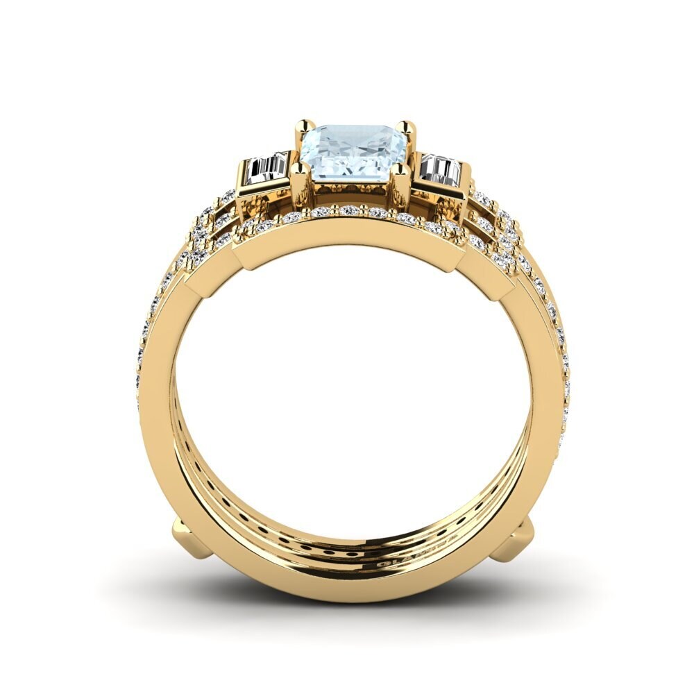 Aquamarine Ring Honat - SET