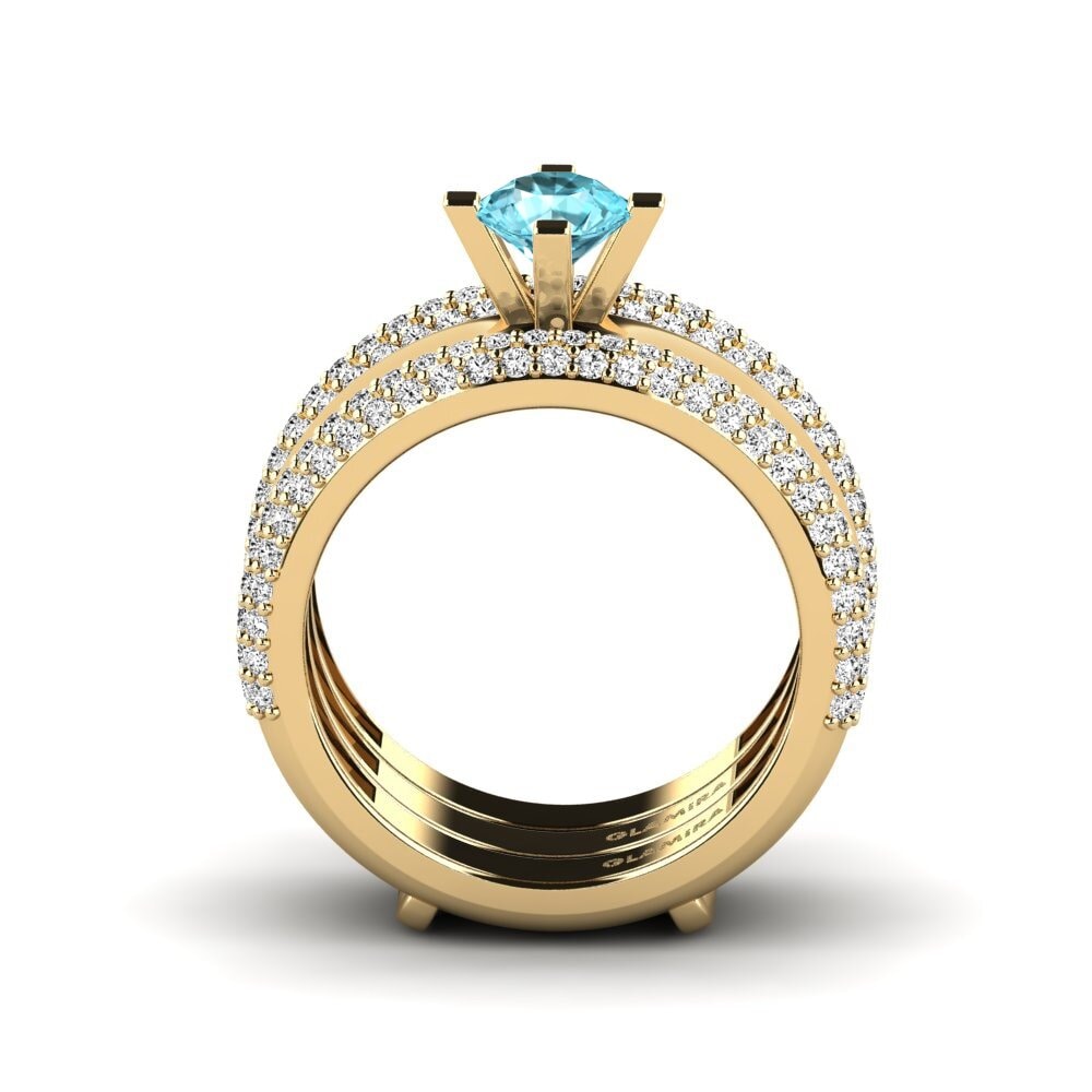 Circón Azul Anillo Hyhtin - SET