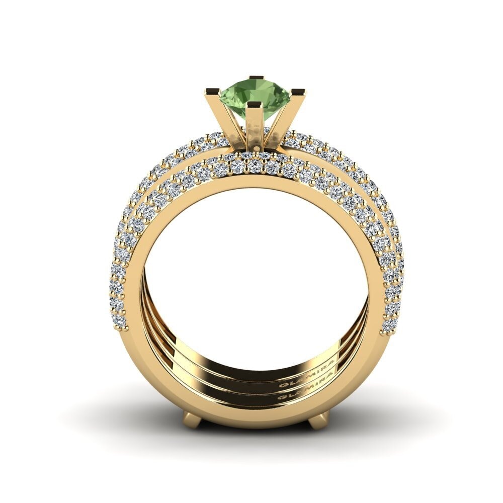 Zafiro Verde Anillo Hyhtin - SET