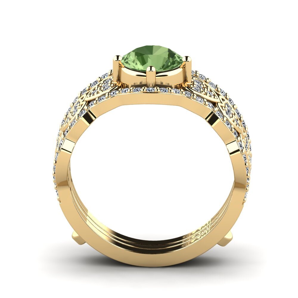 Zafiro Verde Anillo Jailenden - SET