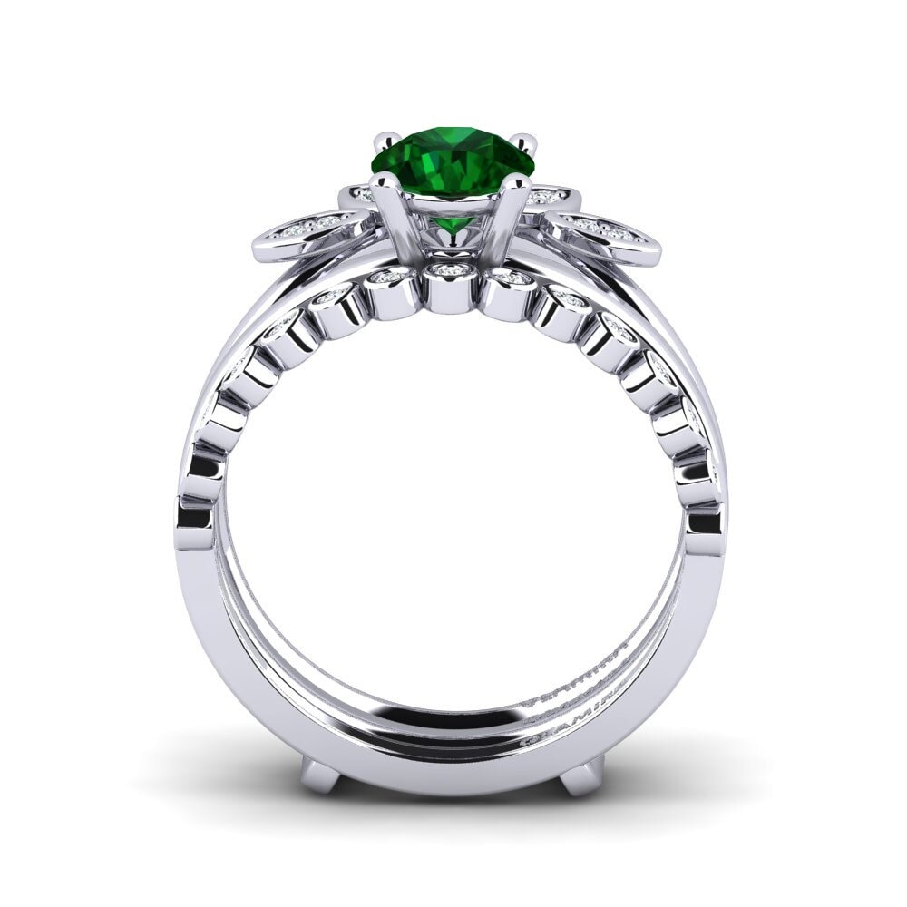 950 Palladium Tsavorite Ring Jenli - SET