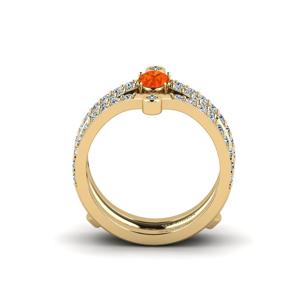 Fire Opal Ring Korn - SET