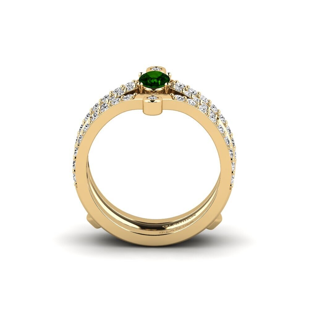 Turmalina Verde Anel Korn - SET