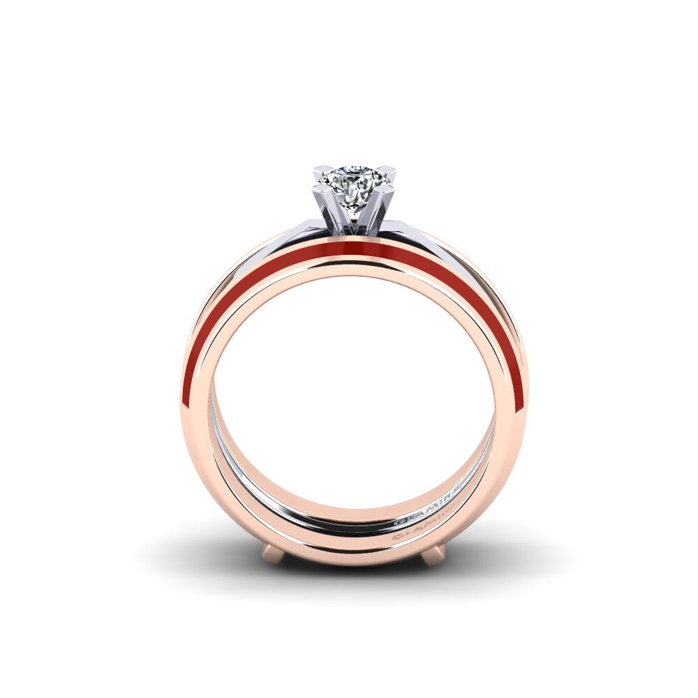 375 Rot & Weißgold Ring Kyndry - SET