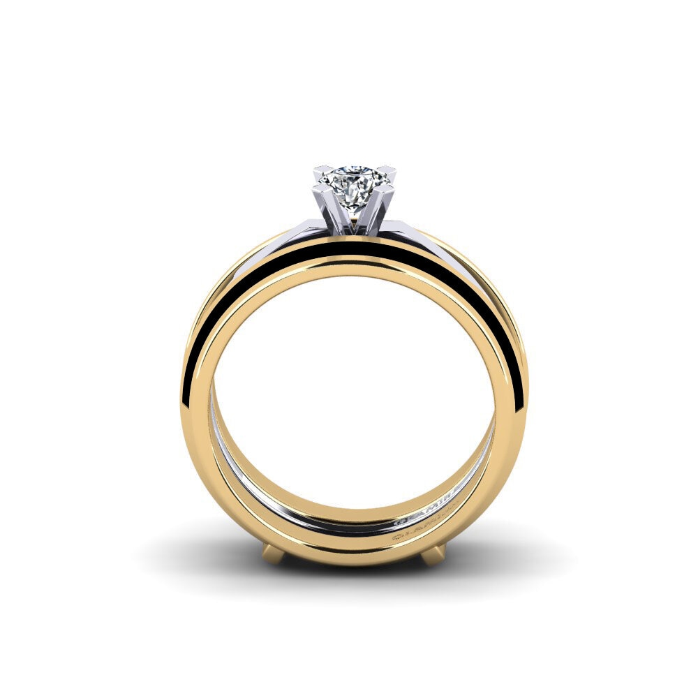 375 Gelb & Weißgold Ring Kyndry - SET