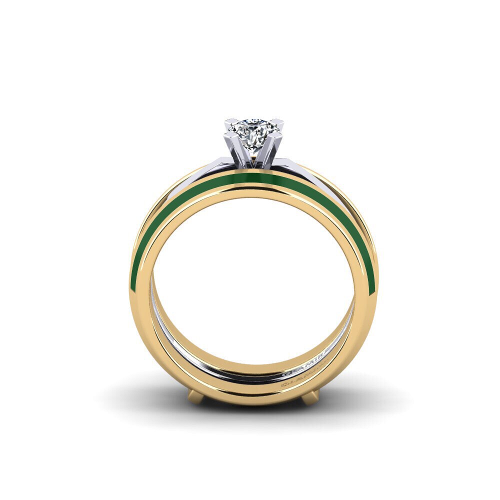 750 Gelb & Weißgold Ring Kyndry - SET