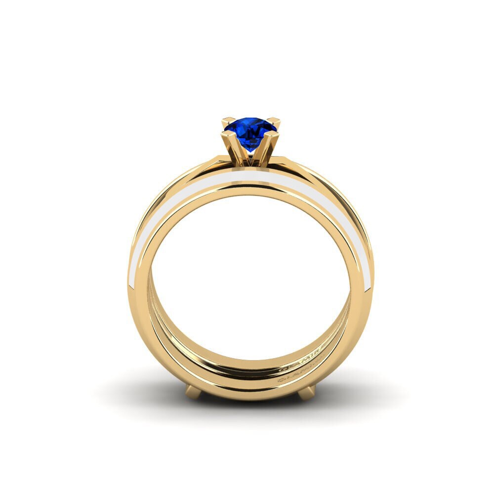 Saphir (im Labor gezüchtet) Ring Kyndry - SET