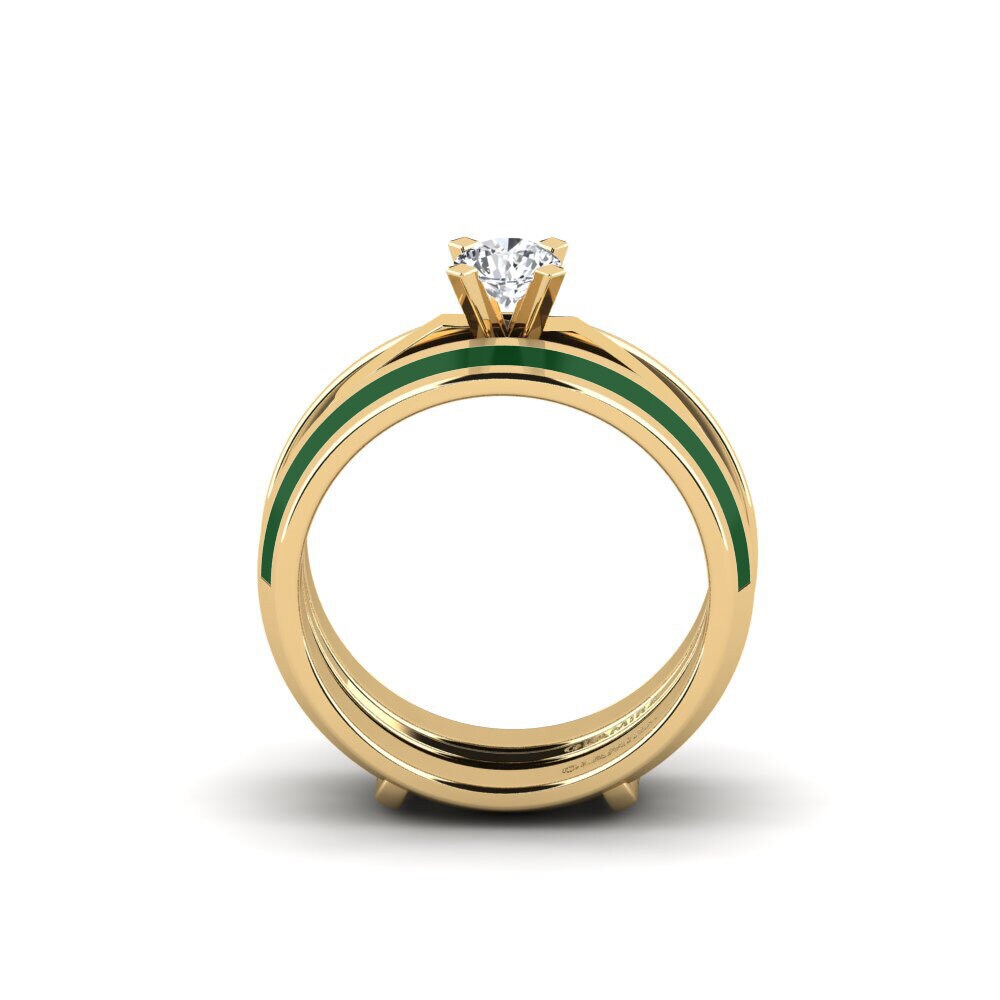 Weißer Zirkon Ring Kyndry - SET
