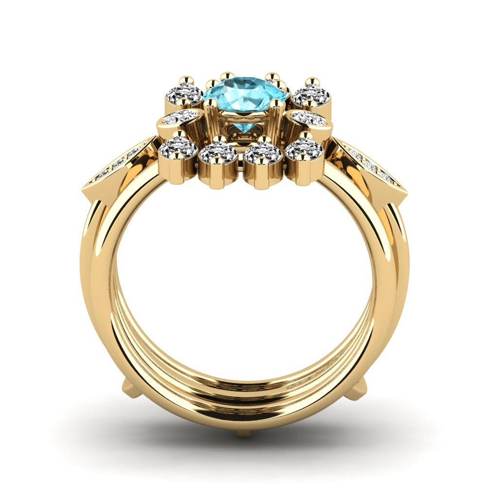 Circón Azul Anillo Lavecto - SET