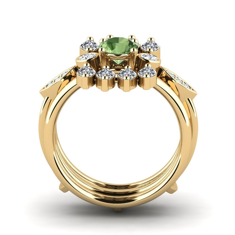 Zafiro Verde Anillo Lavecto - SET
