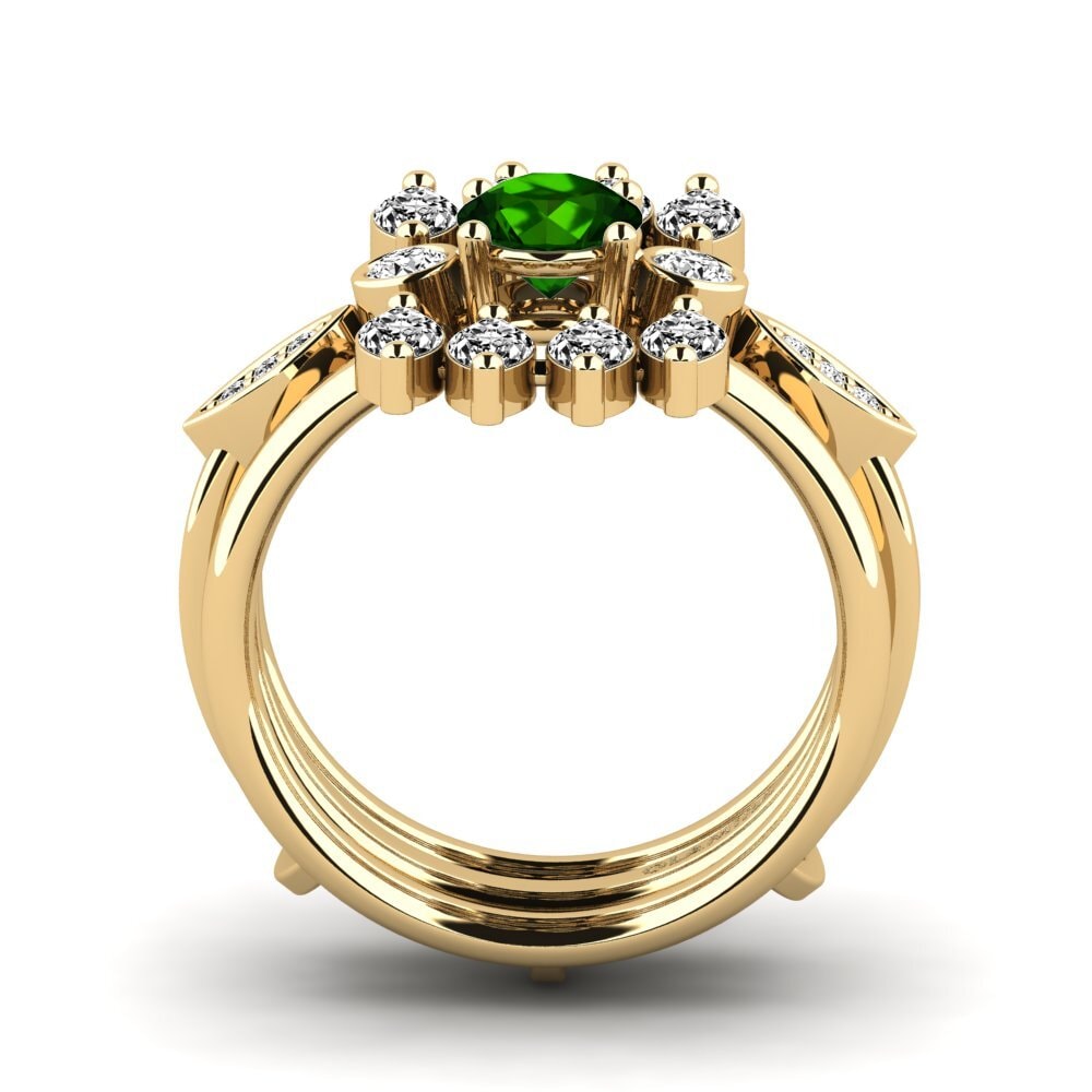 Turmalina Verde Anel Lavecto - SET