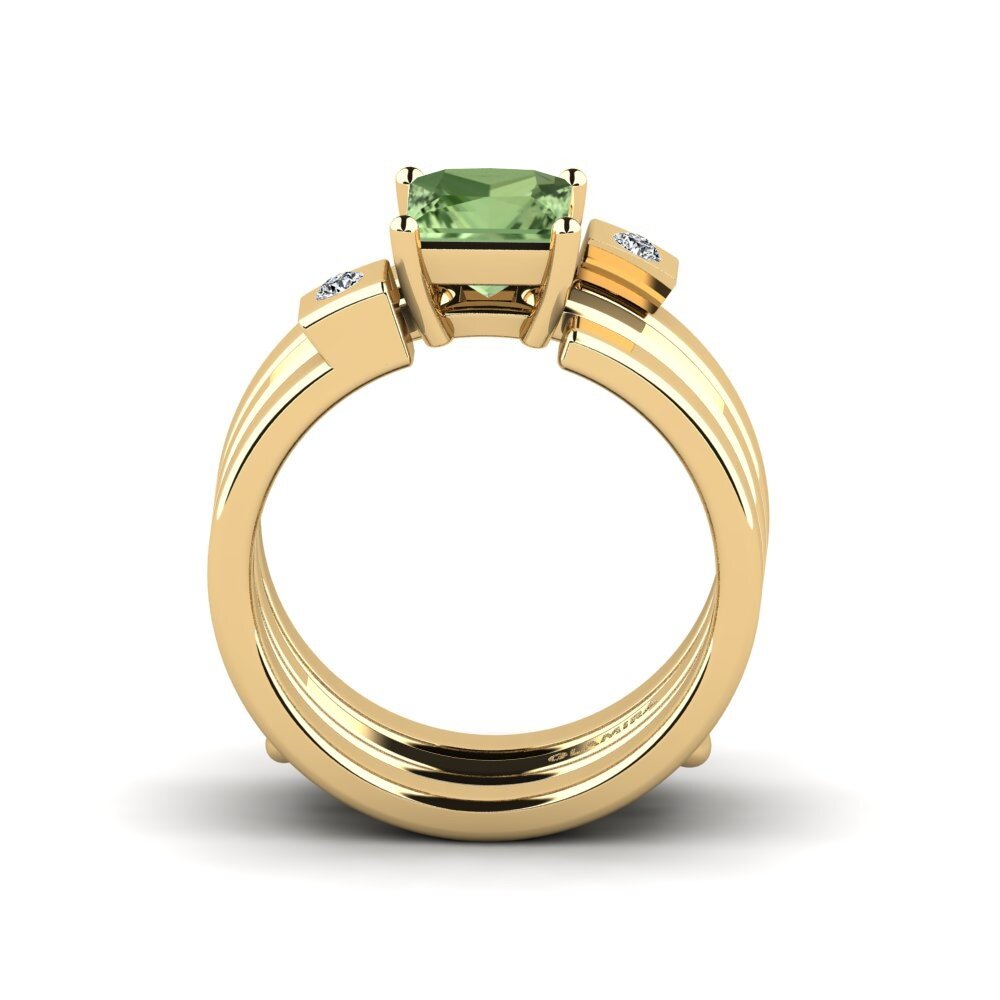 Zafiro Verde Anillo Leal - SET