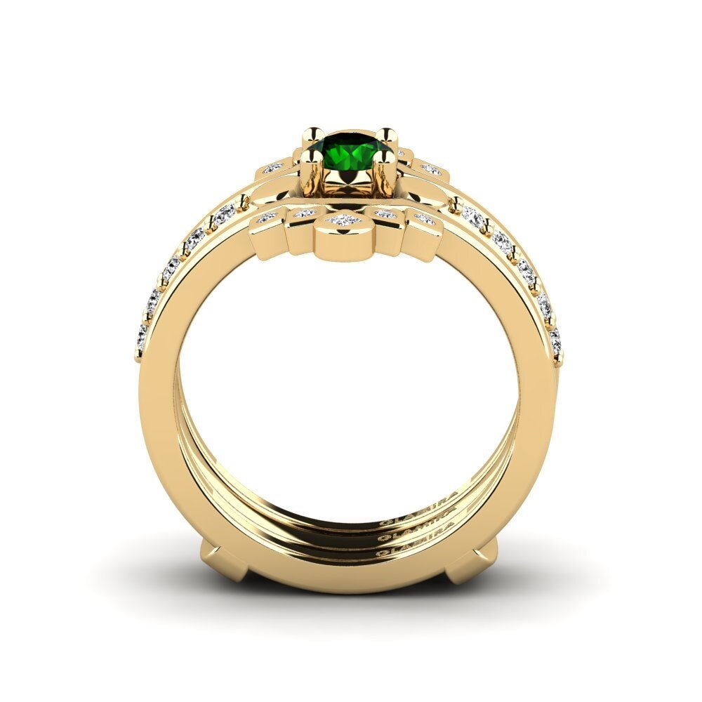 Turmalina Verde Anel Lmelania - SET