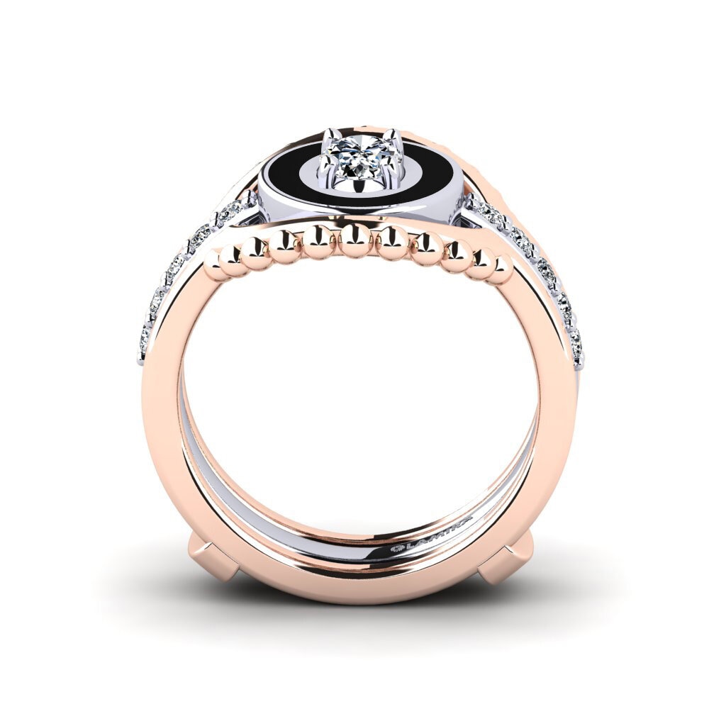 Or Rose& Blanc 14k Bague Lmingea - SET
