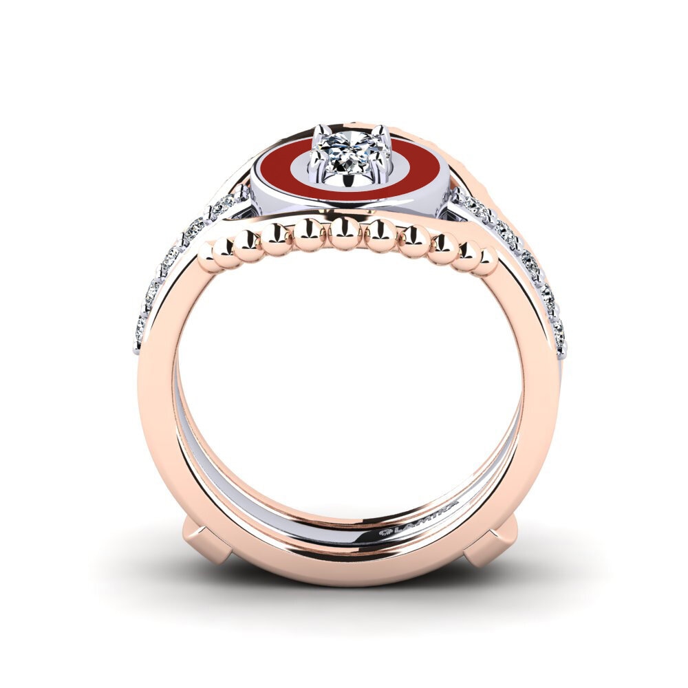 375 Rot & Weißgold Ring Lmingea - SET
