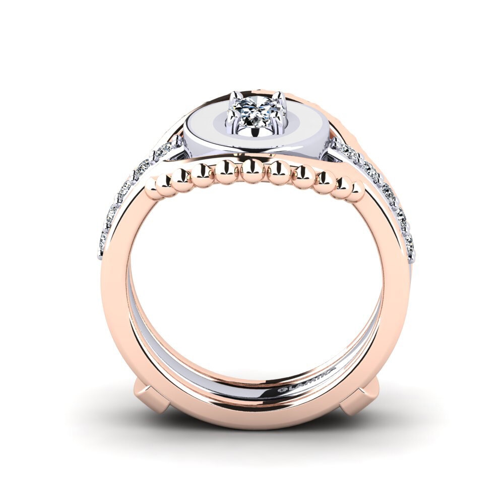 375 Rot & Weißgold Ring Lmingea - SET