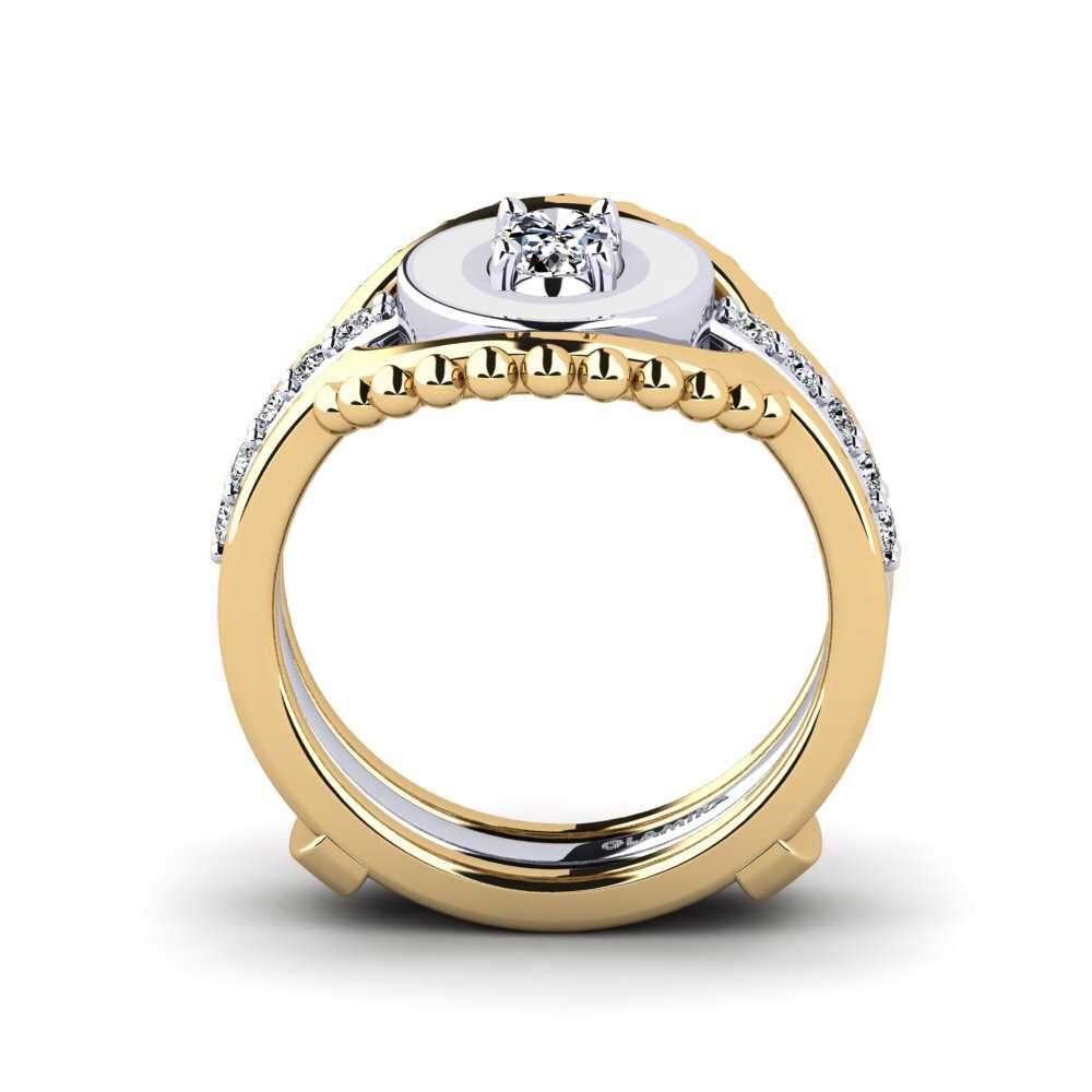 Or Jaune & Blanc 14k Bague Lmingea - SET