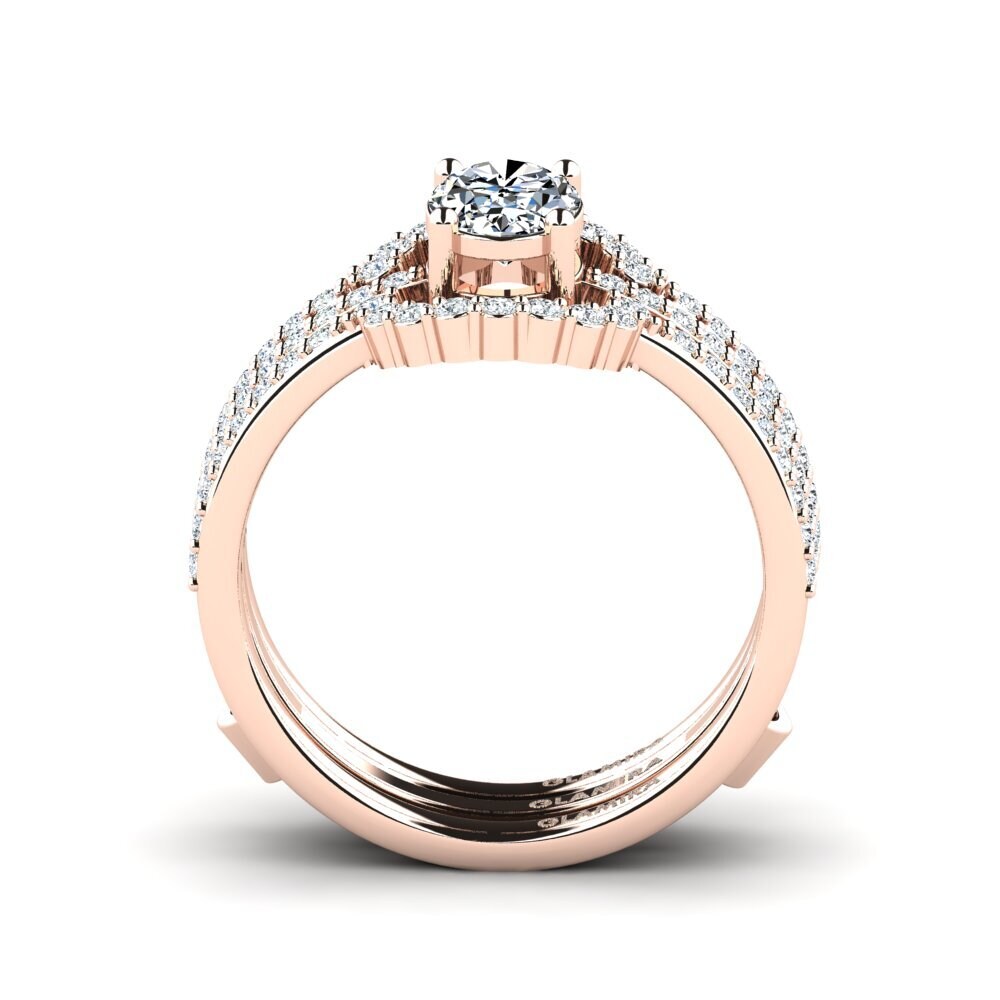 14ct Rose Gold Ring Memedr - SET