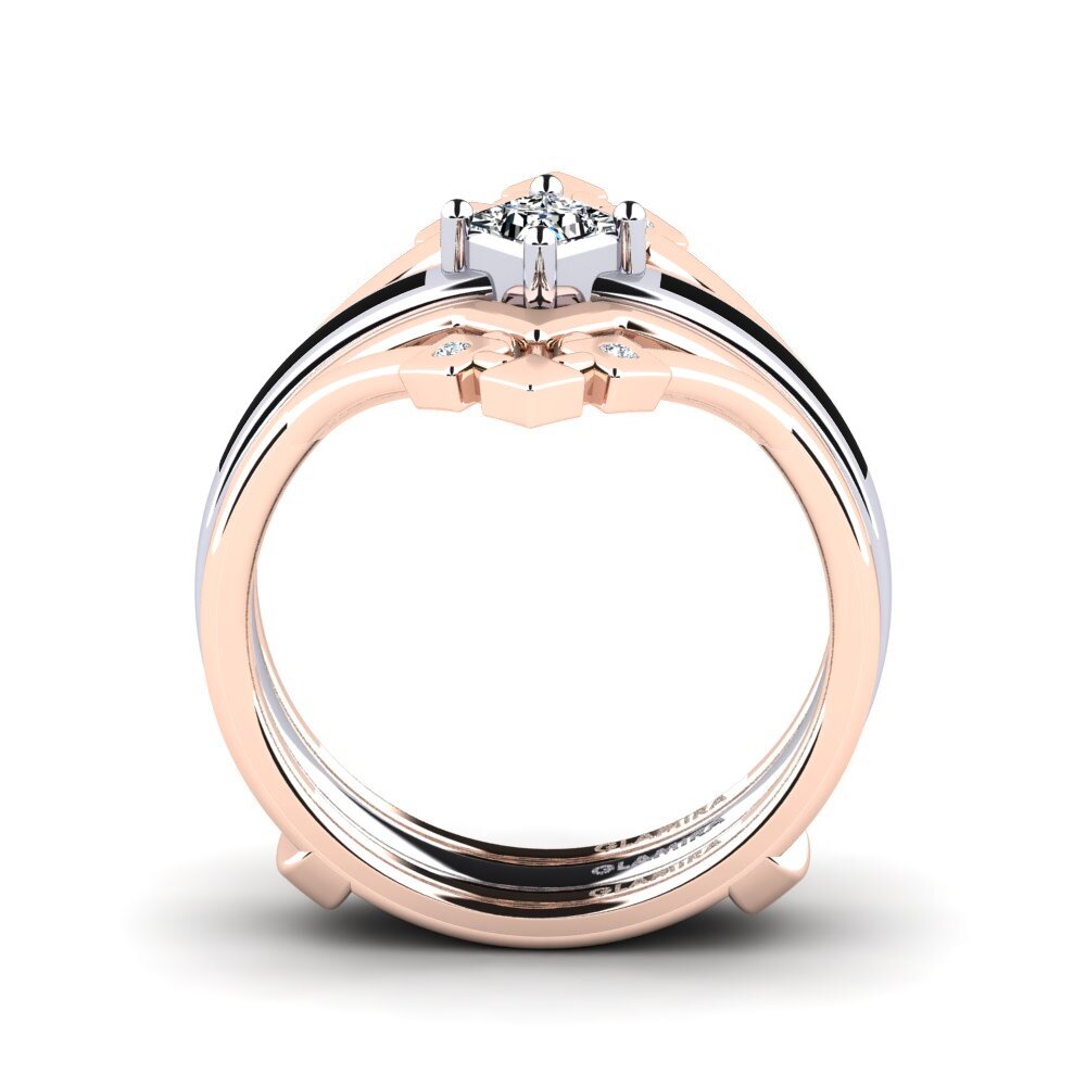 Or Rose& Blanc 14k Bague Nerwyrsa - SET