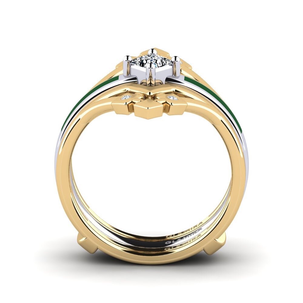 750 Gelb & Weißgold Ring Nerwyrsa - SET