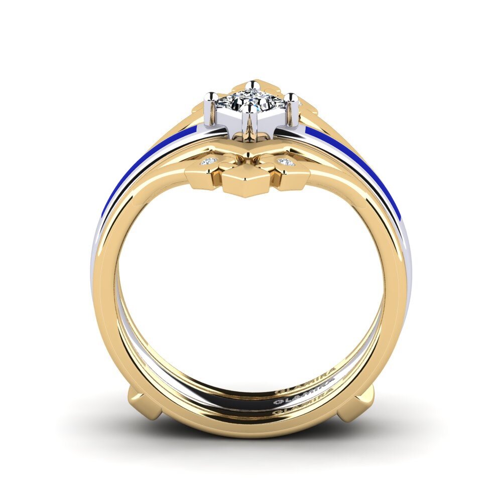 750 Gelb & Weißgold Ring Nerwyrsa - SET
