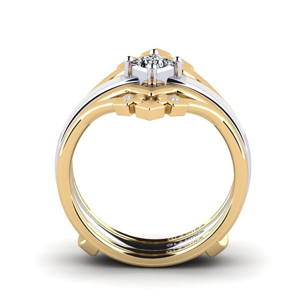 Or Jaune & Blanc 14k Bague Nerwyrsa - SET