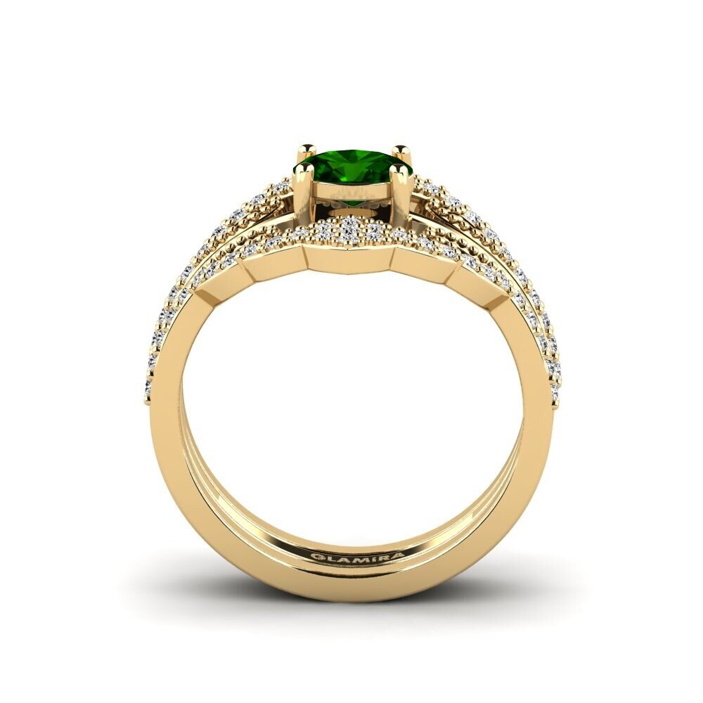 Turmalina Verde Anel Newom - SET
