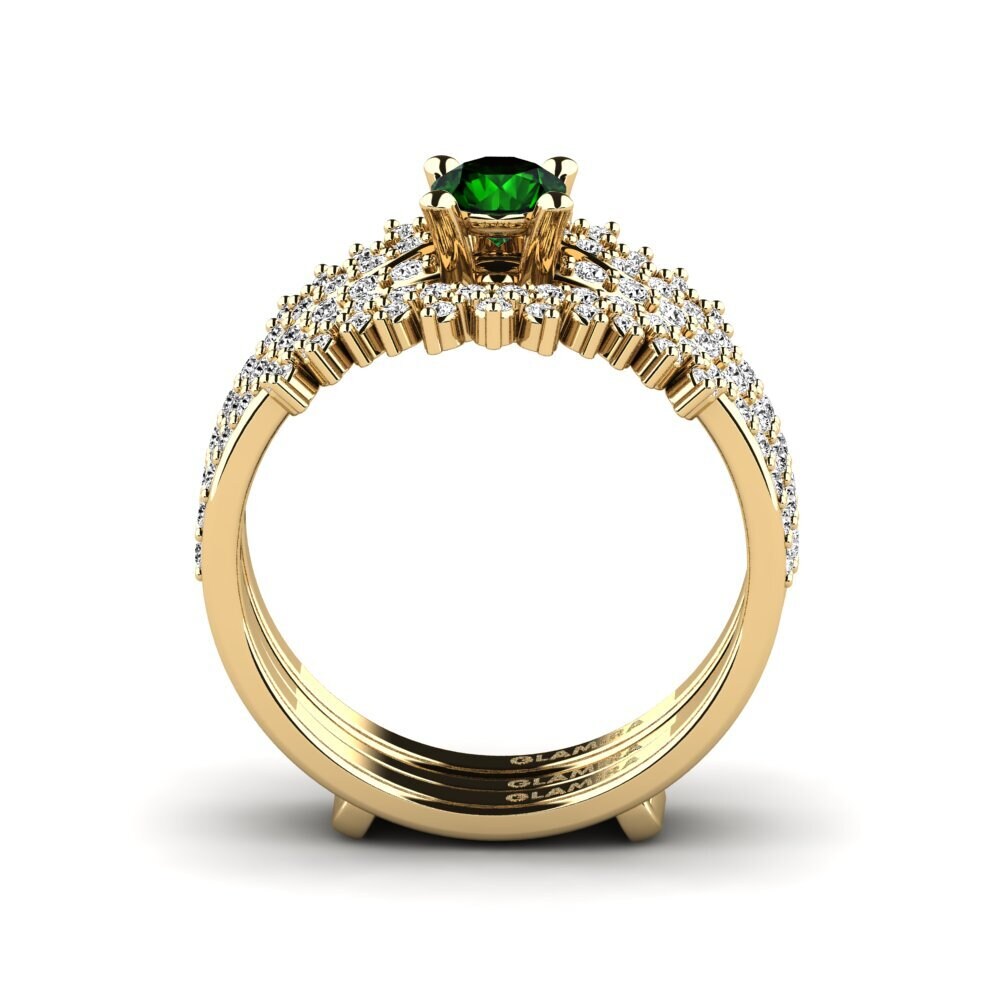 Turmalina Verde Anel Nodes - SET