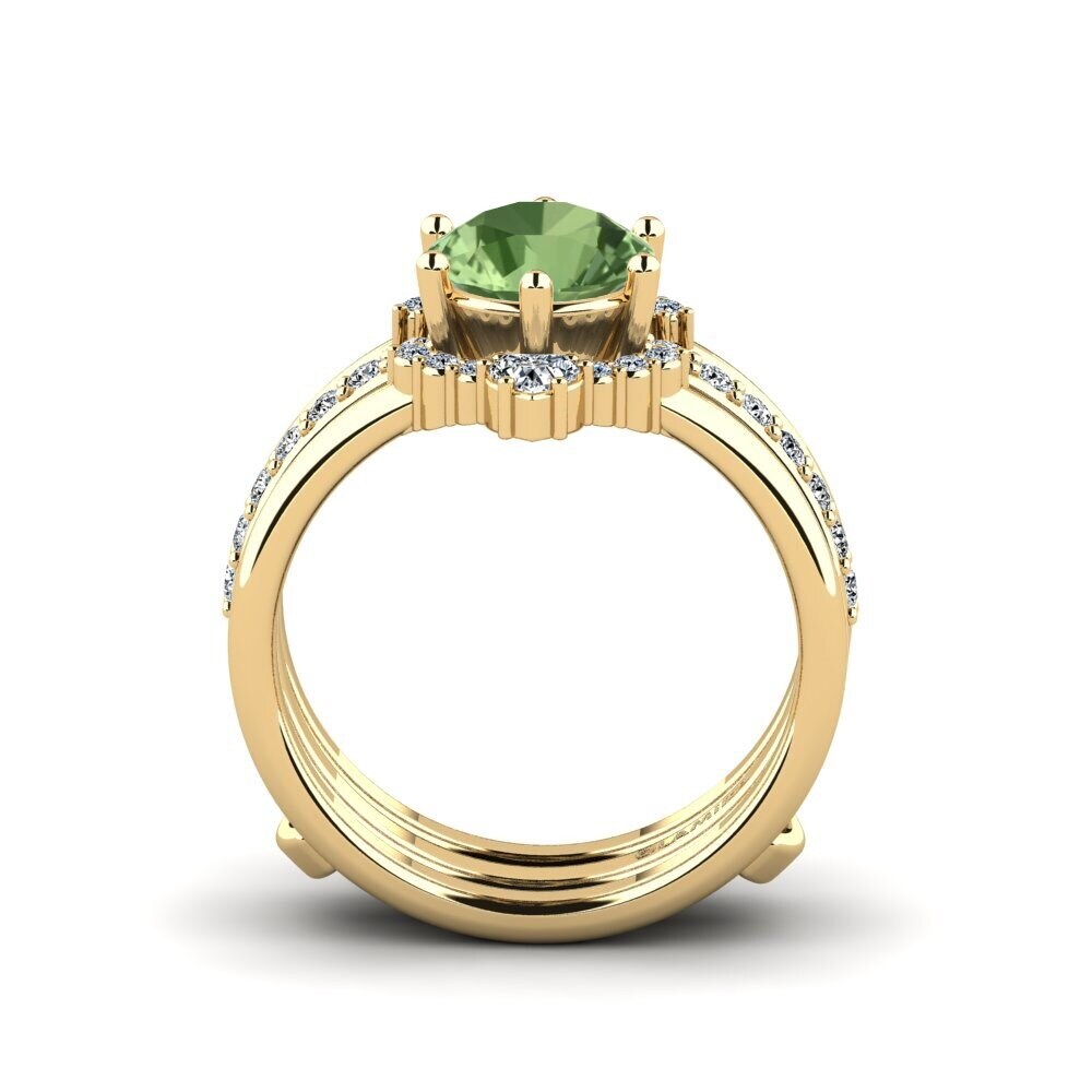 Zafiro Verde Anillo Ocour - SET