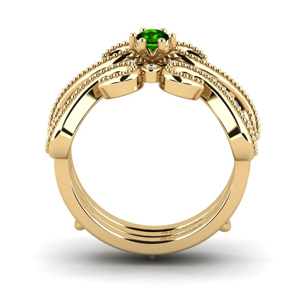 Turmalina Verde Anel Odiner - SET
