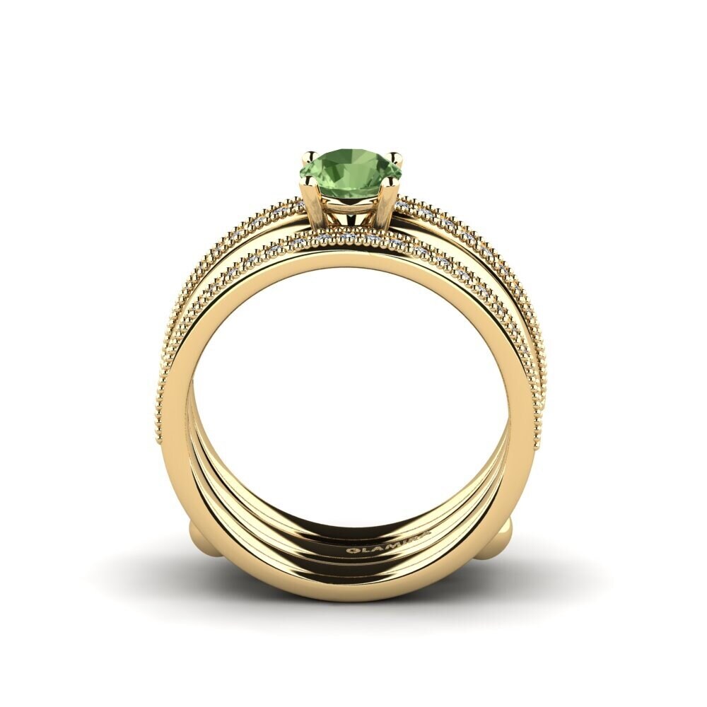 Zafiro Verde Anillo Ofost - SET