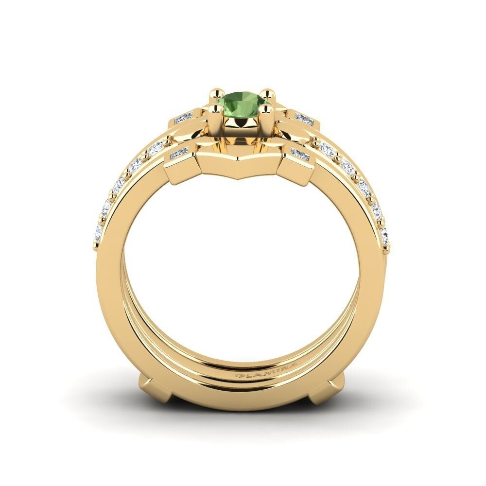 Zafiro Verde Anillo Pativera - SET