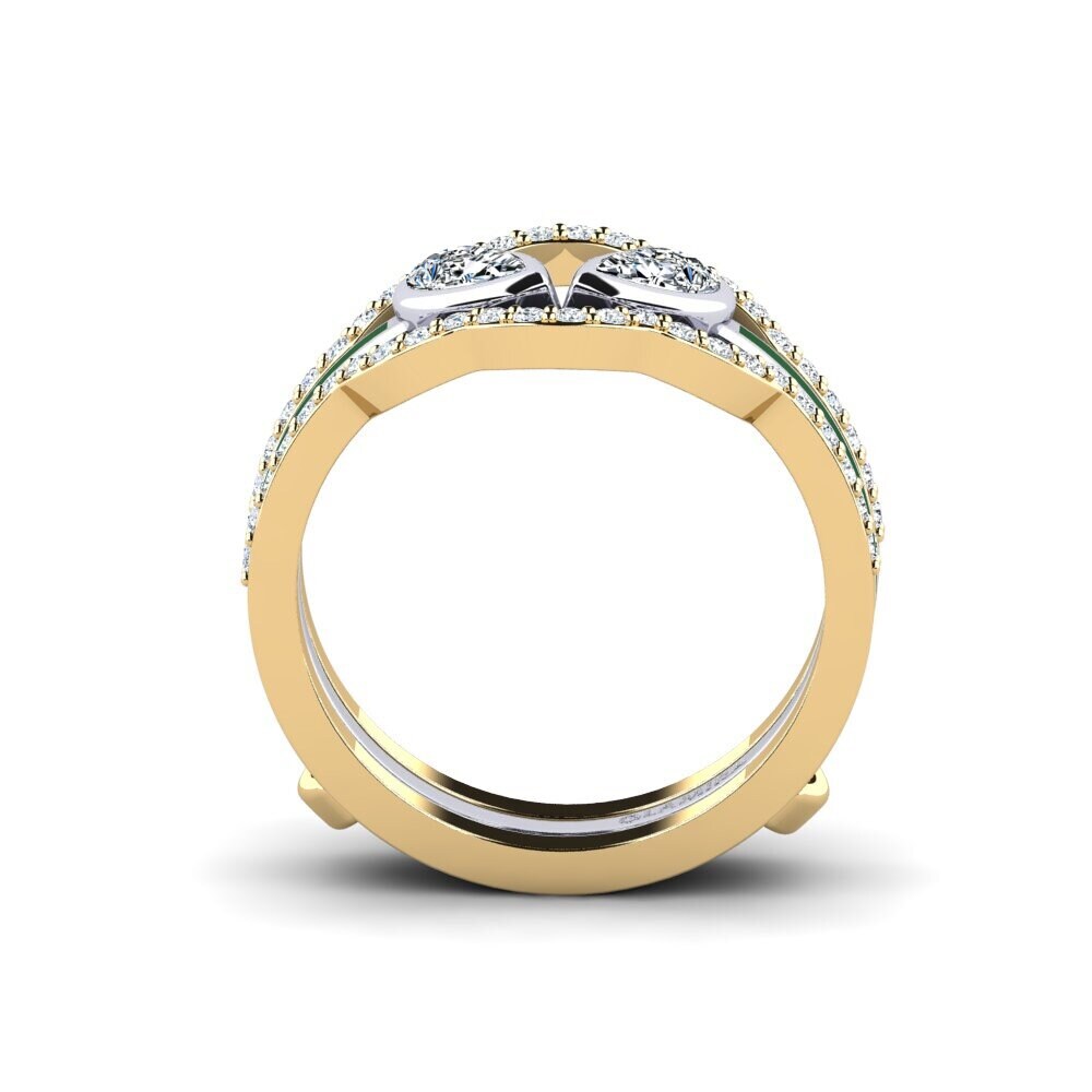 750 Gelb & Weißgold Ring Snene - SET
