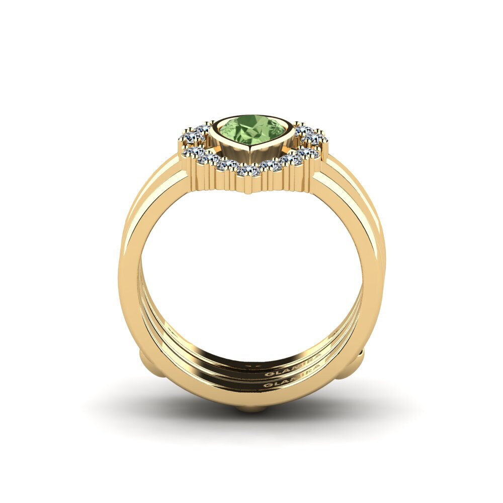 Zafiro Verde Anillo Spiens - SET