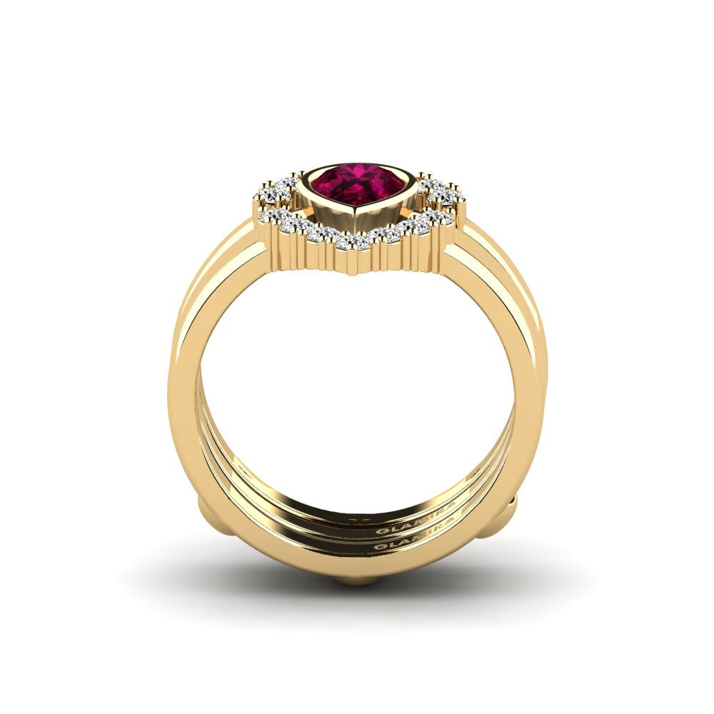 Rhodolite Garnet Ring Spiens - SET