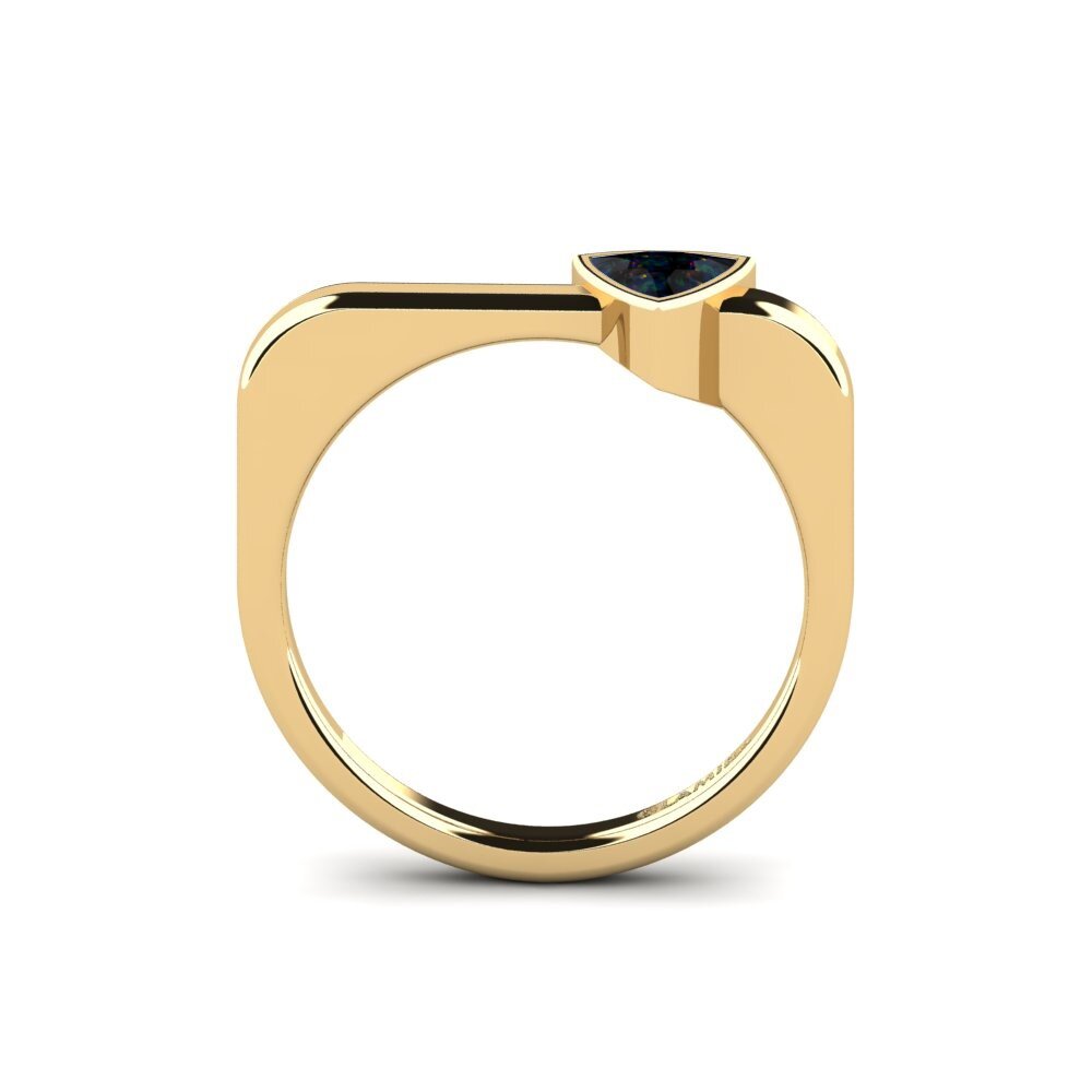 Trillion Black Opal Engagement Ring Togos