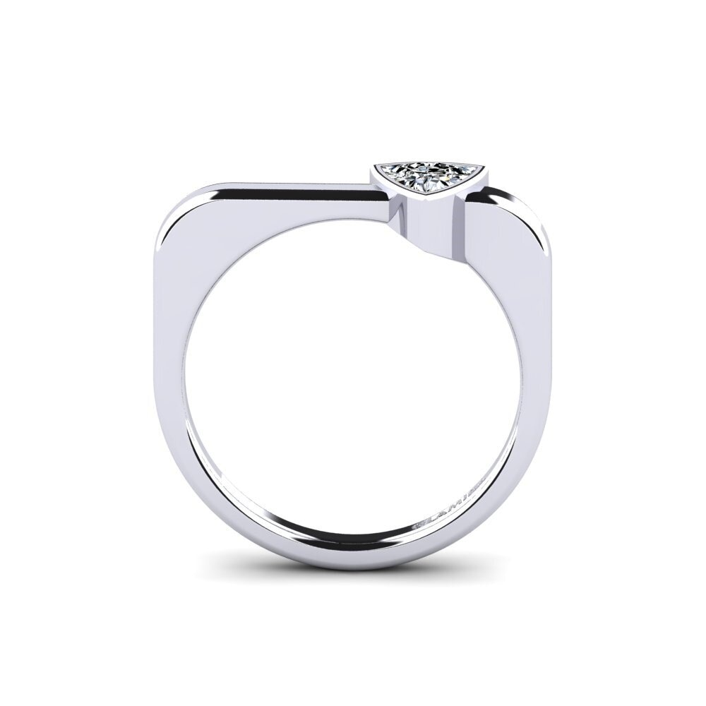White Silver Trillion Engagement Ring Togos