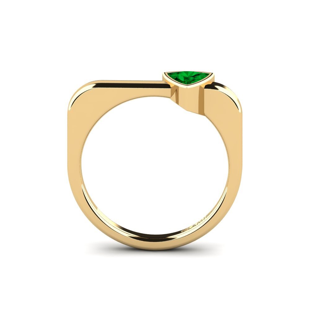 Trillion Green Zirconia Engagement Ring Togos