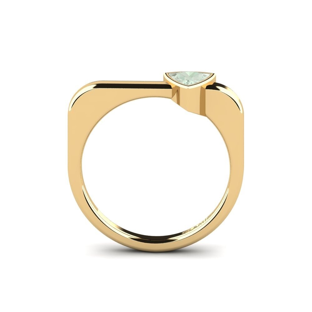 Trillion Green Amethyst Engagement Ring Togos