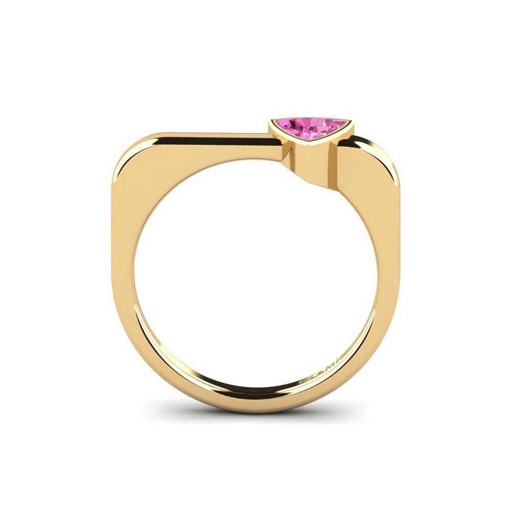 Trillion Pink Topaz Engagement Ring Togos