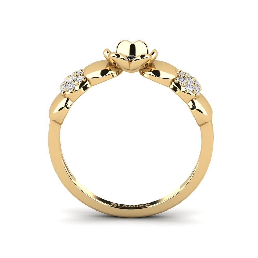 Safira negra Anel Precise
