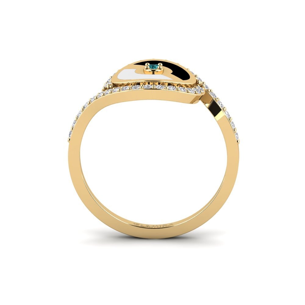 Diamante Azul Anel Dorio