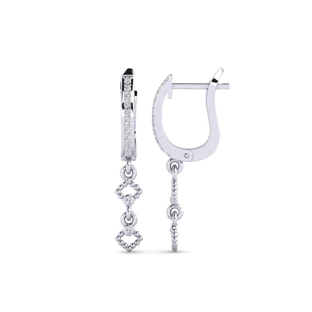 Buy 0.16 Carat Round cut 9ct White Gold Diamond Women's Earring Choto ...