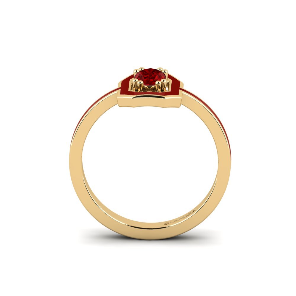 Rubin (im Labor gezüchtet) Ring Boubon