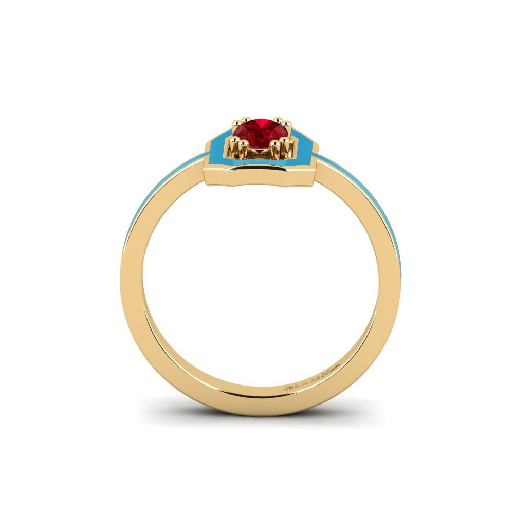 Roter Zirkonia Ring Boubon