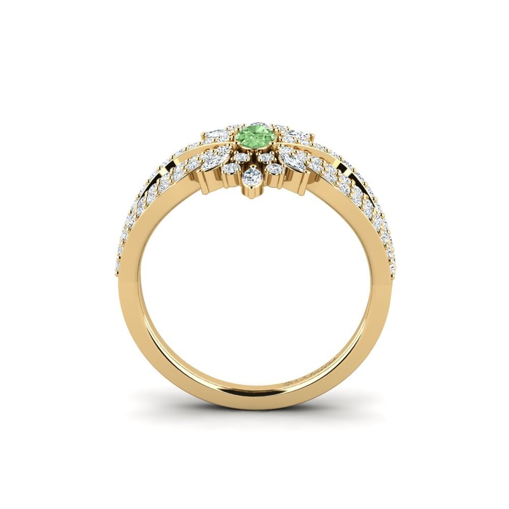 Diamante Verde Anillo de compromiso Caligore