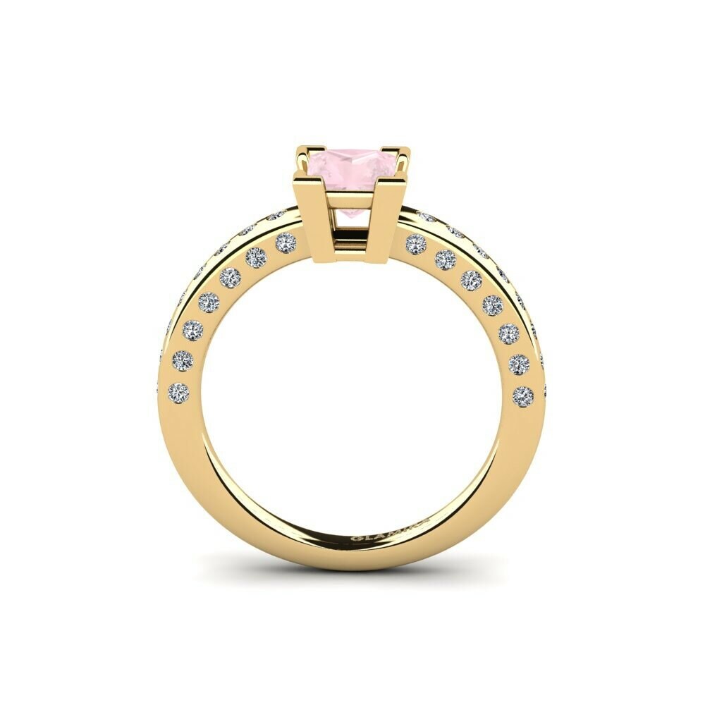 Quartz Rose Bague de fiançailles Cocke