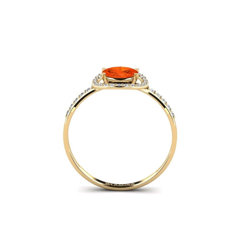 Ópalo Fuego Anillo de compromiso Dower