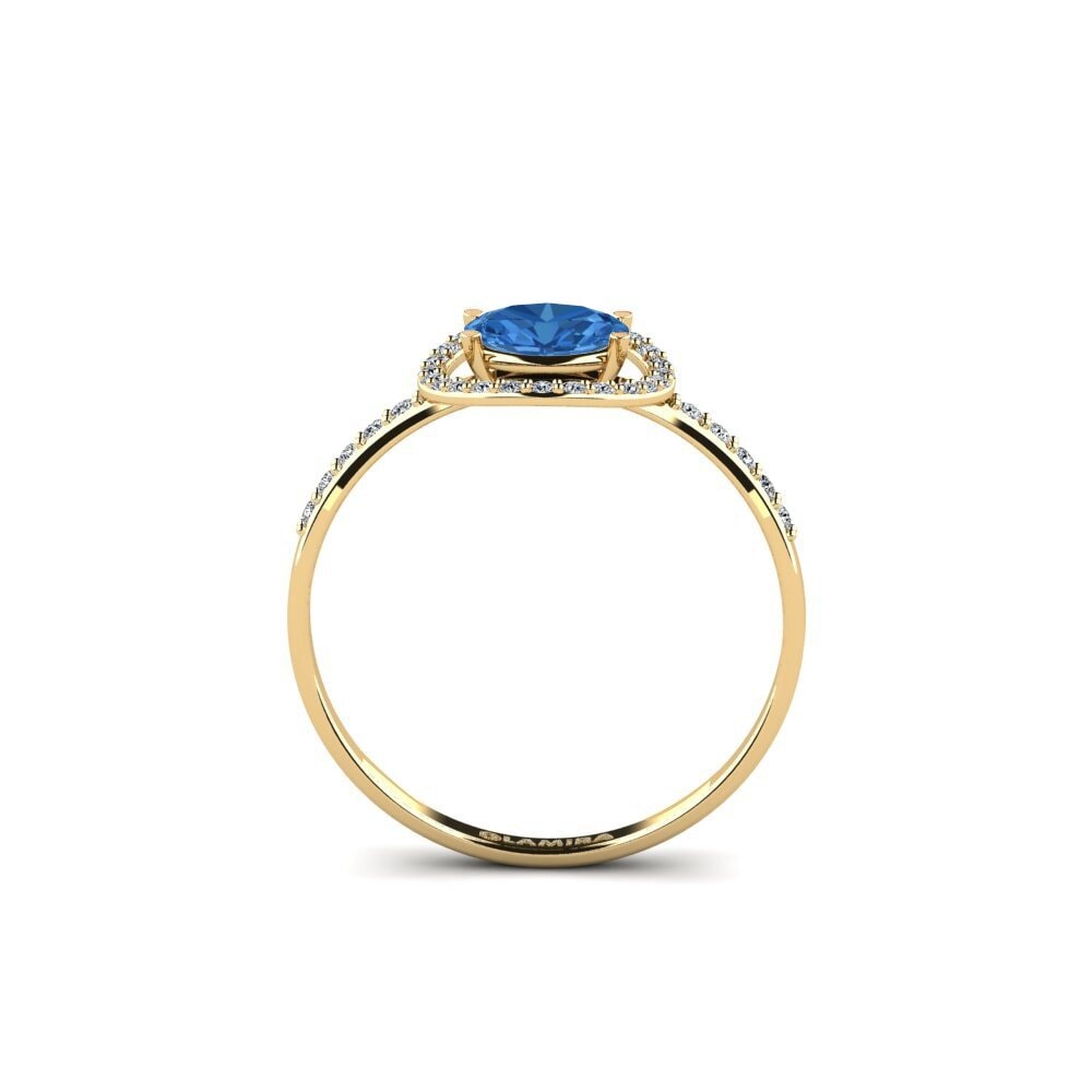 Dark Blue Zirconia Engagement Ring Dower