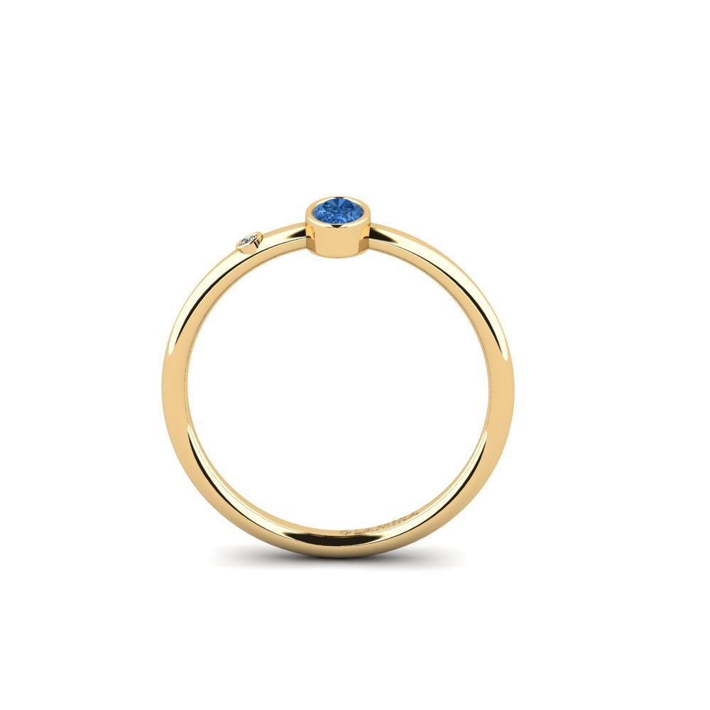 Dark Blue Zirconia Engagement Ring Elobol